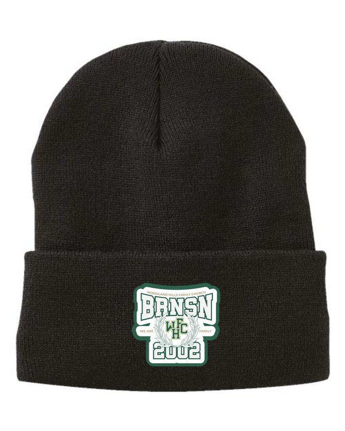 Varsity Patch Sherpa-Lined Beanie