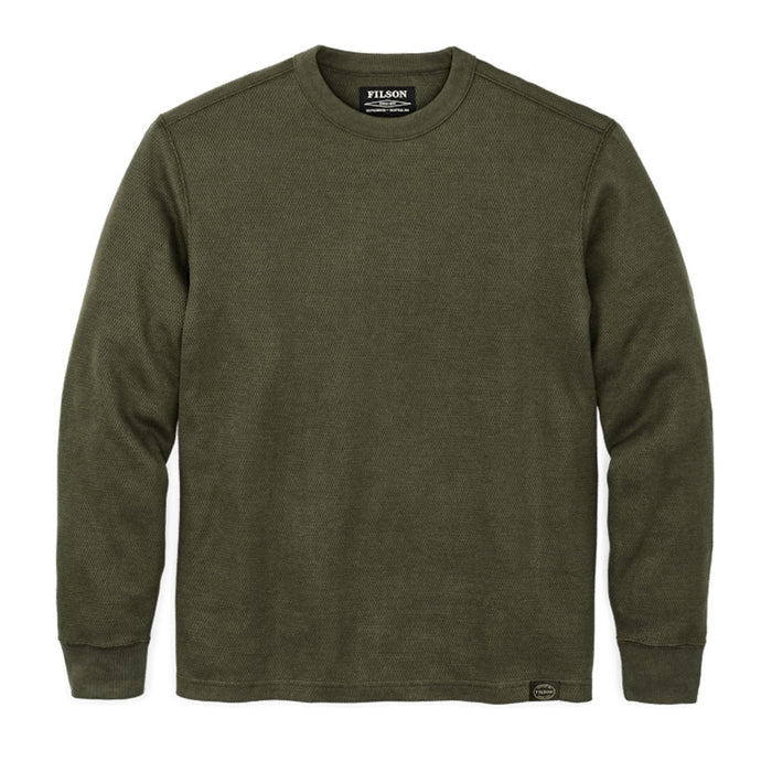 Waffle Knit Crew - Mossy Rock