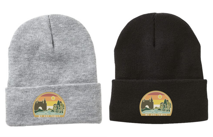 We Are Family Patch Sherpa-Lined Beanie