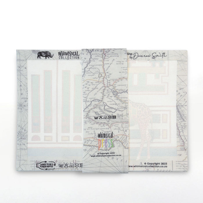 Wildlife Ndebele Recycled Placemats - Rhino, Giraffe. Wild Dog & Leopard (Set of 4)