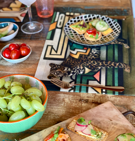 Wildlife Ndebele Recycled Placemats - Rhino, Giraffe. Wild Dog & Leopard (Set of 4)