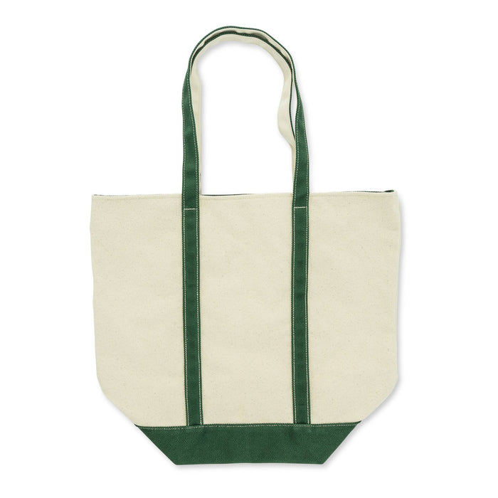 XL Zipper Patch Tote - Green Strawberry