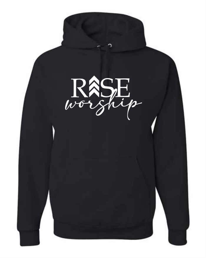 Youth Black Hoodie - White Design